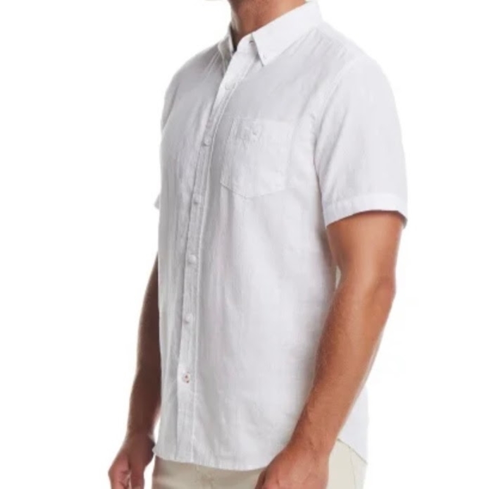 Weatherproof Vintage Men's Linen/Cotton Short Sleeve Woven Shirt - Picture 11 of 13